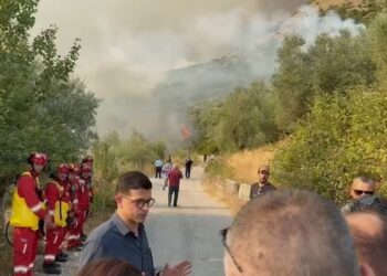 Vengu në Delvinë, efektivë të FA, zjarrfikës dhe helikopterë në vendngjarje për shuarjen e zjarreve