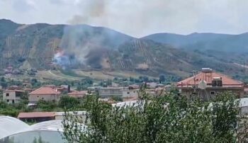 Zjarr në Gryksh të Peqinit, flakët përfshijnë sipërfaqe me ullinj e shkurre, vështirësi për ndërhyrje