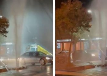 Shpërthejnë sërish tubacionet e ujësjellësit pranë konviktit të studentëve në Elbasan