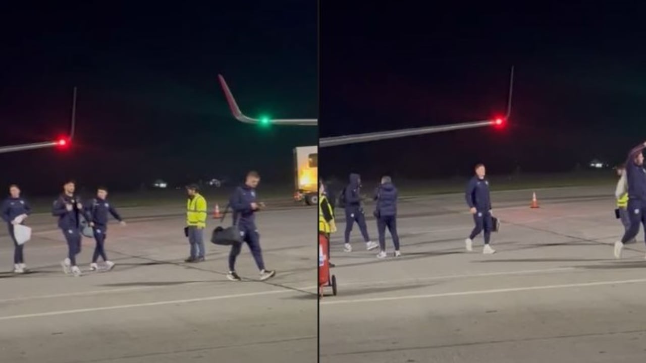 VIDEO Skuadra angleze mbërrin në Tiranë  gati për duelin e fundit me Shqipërinë