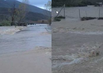 VIDEO- Dalin nga shtrati lumenjtë Bistrica dhe Pallva, përmbyten tokat! Izolohen 6 fshatra