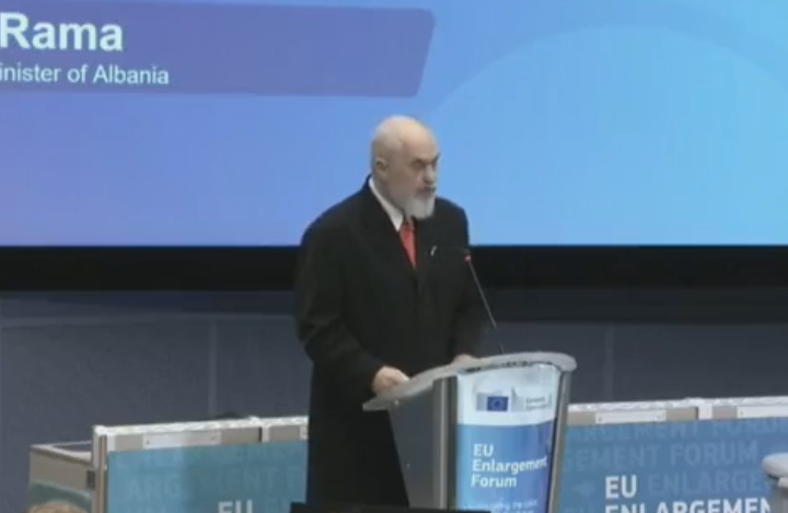 Forumi i Zgjerimit në Bruksel  Rama  Shqipëria është gati kur të vijë momenti  Procesi është ringjallur