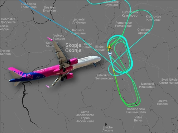 Bëri rreth 17 rrotullime dhe nuk u ul dot në aeroportin e Shkupit  Avioni bën zbritje në Kosovë pas 2 orësh
