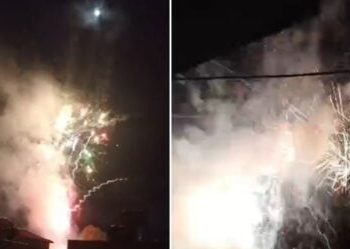 VIDEO / GJK e la në detyrë, mbështetësit e Veliajt ‘zbardhin’ qiellin me fishekzjarre pranë burgut të Durrësit