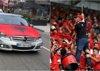 VIDEO-Tifozët e Kombëtares nisin festën me flamuj dhe plisa/ Andorra ‘vishet’ kuqezi