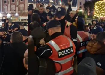 Tensionohet situata para Kryeministrisë, Adriatik Lapaj ndihet keq dhe bie në tokë pas përplasjes me policinë