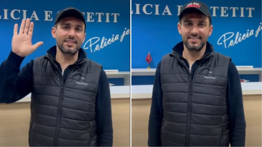  Më proceduan penalisht    Pas protestës Adriatik Lapaj shfaqet brenda Komisariatit të Policisë