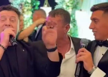 VIDEO-Ylli Baka dhe Myrto Uzuni bëhen viralë në dasmë: Do haj dru dhe Polonia