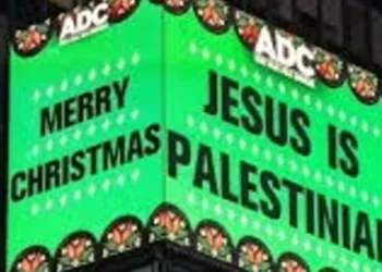 “Jezusi është palestinez”/ Shkakton reagime të shumta në publik tabela e neonit e shfaqur në Times Square për Krishtlindje