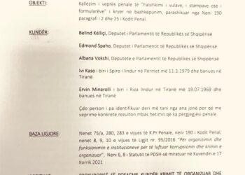 DOKUMENTI / Përplasjet në PD dalin në dritë: Kur Gazment Bardhi kallëzonte në SPAK Këlliçin, Vokshin, Spahon dhe…