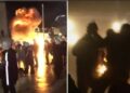 Protestuesit hedhin molotov drejt efektivëve dhe medias, kameramani përfshihet nga flakët