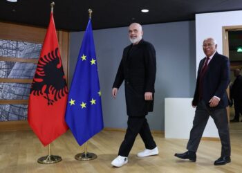 FOTO/ Rama në Bruksel, takohet me presidentin e Këshillit Europian Antonio Costa