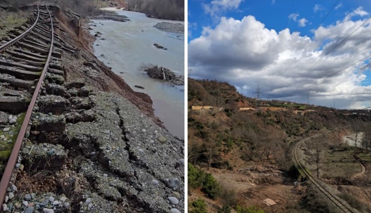 Pas segmentit rrugor në Librazhd  dëmtohen rëndë shtylla e tensionit të lartë dhe traseja e hekurudhës