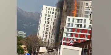 Zjarri në pallatin te ‘Farmacia 10’ në Tiranë, QSUT në alarm, Urgjenca dhe Djegia Plastike në gjendje gatishmërie