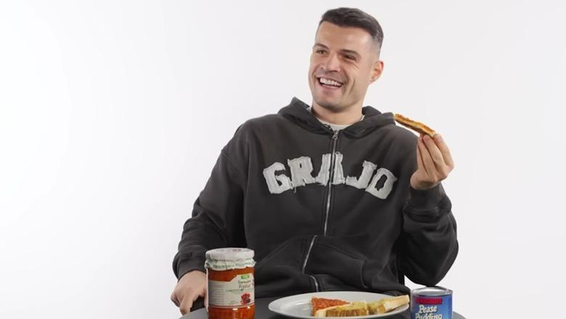 Granit Xhaka promovon ushqimet tradicionale shqiptare në mediat botërore  Këtë e hamë çdo mëngjes 