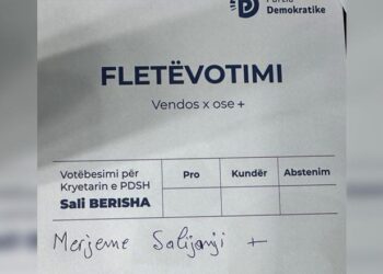 FOTOLAJM/ Demokratët bojkojnë procesin zgjedhor, shkruajnë në fletë emrin ‘Merjeme Salianji’
