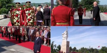 VIDEO / Sot 5 Maji, Rama dhe Begaj vendosin kurora me lule te “Nënë Shqipëri”: Dëshmorët a Atdheut, të paharrueshëm
