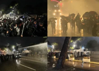 Qytetarët sulmojnë me molotovë, përplasen edhe fizikisht me efektivët! Policia kundërpërgjigjet me ujë edhe ndaj Berishës