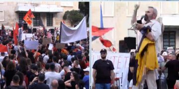 Protestuesi kërkon shembjen e Kryeministrisë: Është e keqja e këtij populli!