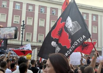 “Marin Mema-kryeministër”, zhduken flamingot, “mbijnë” patriotët në protestën para Kryeministrisë