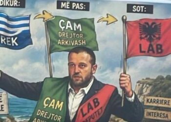 Pankarta satirike në protestë, reagon Bido: U prodhua nga ‘Opinion Himara’ e Fredi Belerit për të më sulmuar!