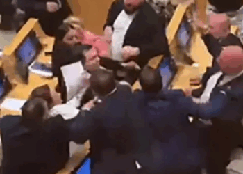 Skandal në parlamentin e Gjeorgjisë, deputetët përplasen fizikisht (VIDEO)