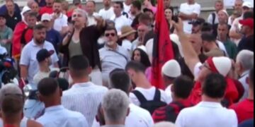 Protesta/ Qytetarja thirrje kryedemokratit: Sali Berisha, mos guxo, nuk vjen më në pushtet ti!
