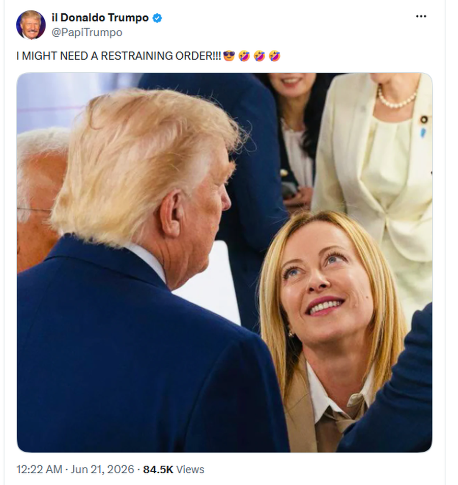 Trump  thumbon  me meme Melonin  Tensione mes liderëve në prag të samitit të NATO s 
