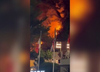 Zjarr në zonën e Ujit të Ftohtë në Vlorë, një hotel rrezikohet nga flakët!