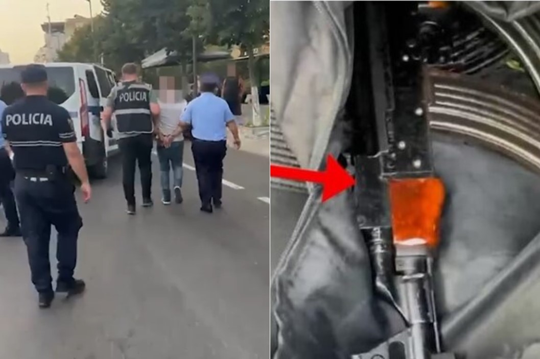 FOTO  Dyshohet se do vriste 3 personat që i bënë nipin për spital  parandalohet krimi në Kavajë  Policia arreston 47 vjeçarin  i armatosur me  kallash 