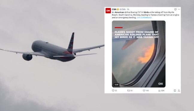 VIDEO  Panik në fluturim mbi SHBA  motori i avionit  Boeing  merr flakë pas përplasjes me një zog dhe bën ulje emergjente