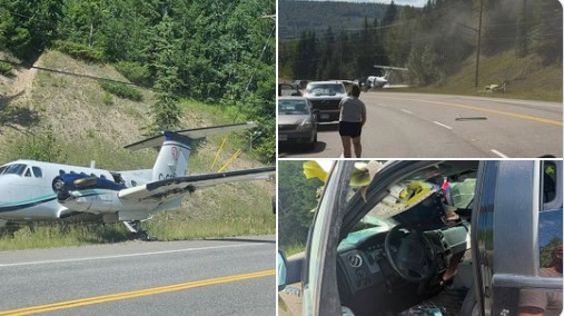 VIDEO   Diçka që e sheh vetëm në filma   Tragjike në Kanada  avioni ulet në autostradë dhe përplas 4 makina  vdes një grua 