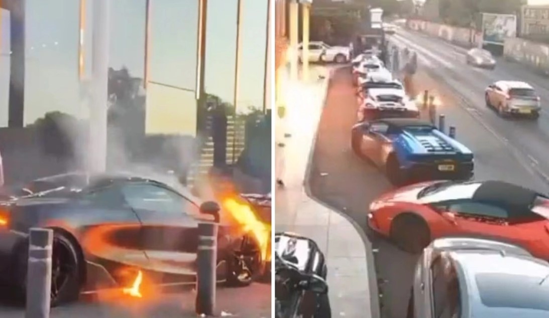 E paprecedentë në Britani  3 persona sulmojnë me  Molotov  në dasmë  Dy supermakina u dogjën dhe të ftuarit ikën të tmerruar  Shikoni pamjet