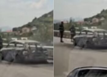Makina shkrumbohet e gjitha në ecje përgjatë autostradës Tiranë-Elbasan, nuk raportohen të lënduar!