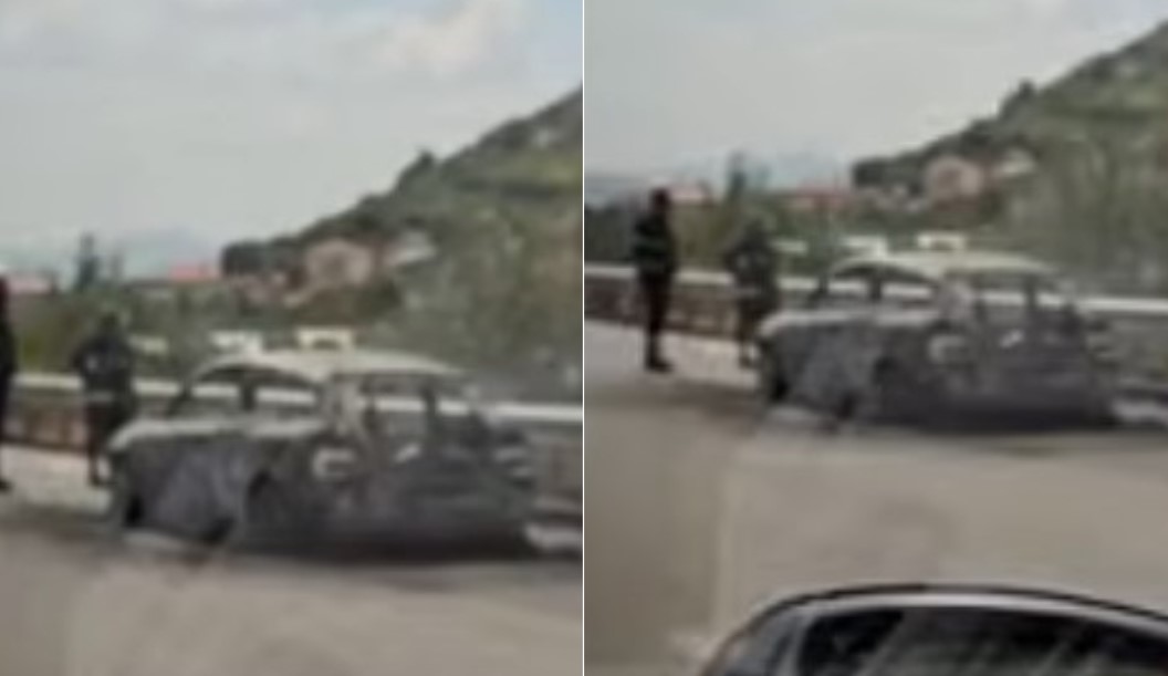 Makina shkrumbohet e gjitha në ecje përgjatë autostradës Tiranë Elbasan  nuk raportohen të lënduar 