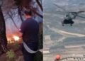 Zjarri në Mallakastër ende i rrezikshëm, ushtria ndërhyn përsëri me helikopter nga ajri për të shuar flakët!