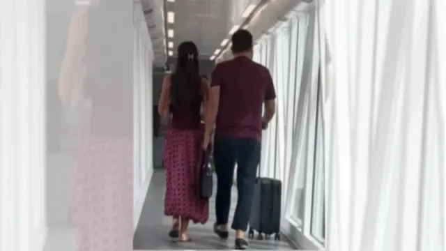 Fotot nga aeroporti bëhen virale, Rizarta Hoxha dhe Arbër Çepani ngrenë dyshime për romancë