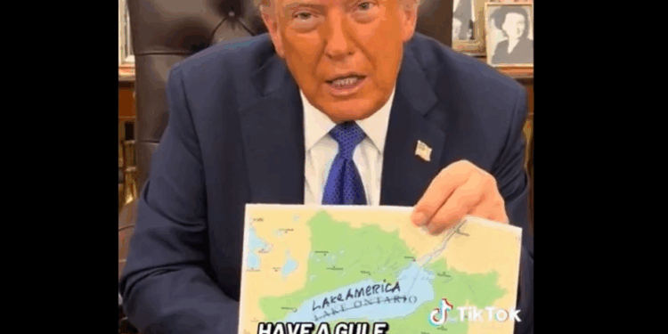 "Pas Gjirit, kemi një Liqen", Trump fshin Liqenin Ontario nga një hartë dhe shkruan Liqeni i Amerikës -
