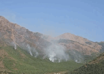 Zjarri në Vajkal të Bulqizës vijon të jetë aktiv, flakët përhapen drejt Fushë-Hutrës