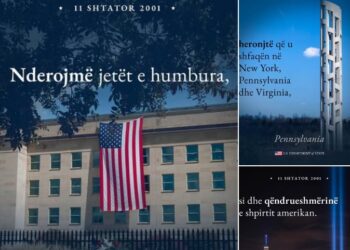 Sot 25 vite nga “11 Shtatori”, Ambasada e SHBA në Tiranë: Nderojmë jetët e humbura, heronjtë dhe qëndrueshmërinë e shpirtit amerikan!