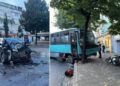 Dalin pamjet e frikshme nga kamerat e sigurisë/ Makina përplas urbanin dhe e nxjerr nga korsia në Tiranë