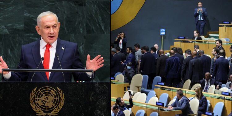 Po mbante fjalimin Netanyahu, dhjetëra diplomatë u larguan nga Asambleja e Përgjithshme e OKB-së (VIDEO) -