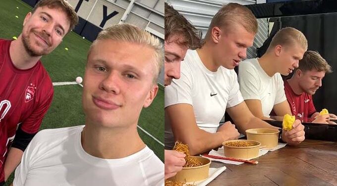 Erling Haaland bashkëpunon me MrBeast për të rikrijuar memen virale -