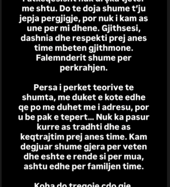 “Koha do të tregojë çdo gjë”/ Vjen reagimi i Klodit pas Elijones: Nuk ka pasur kurrë tradhëti nga ana ime