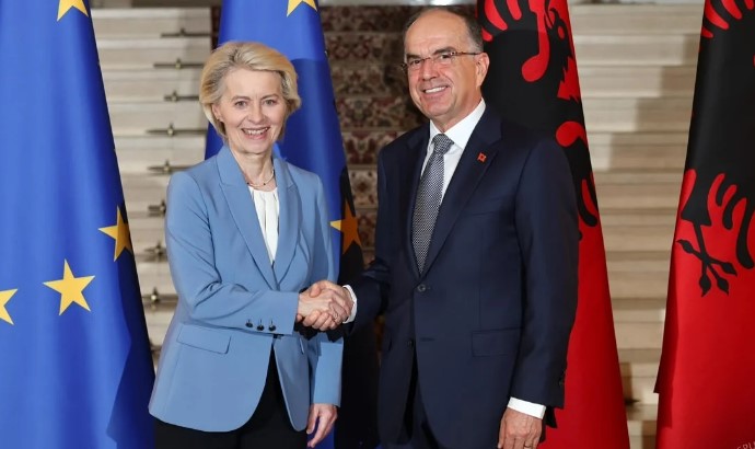  Ambicia jonë të ruajmë ritmin  kemi besim te procesi   Presidenti Begaj takohet me Ursula von der Leyen  E vetmja rrugë për BE  ajo e reformave