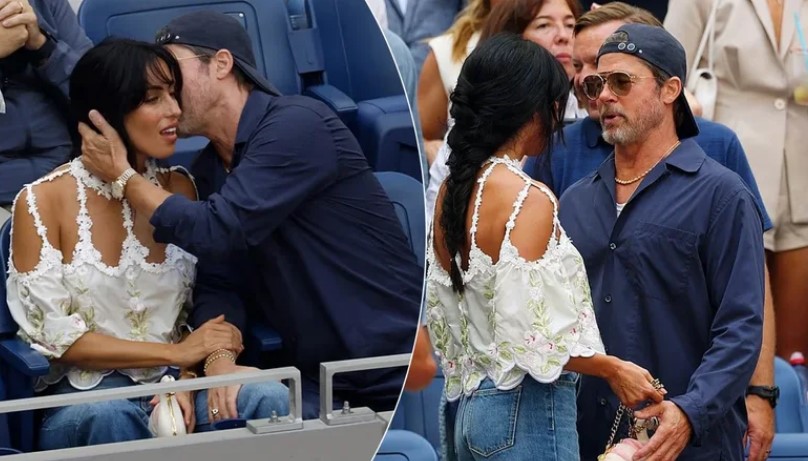 Brad Pitt dhe Ines de Ramon  ndezin  turneun US Open  përqafime dhe puthje romantike