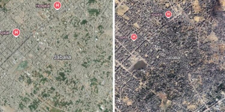 Imazhet e reja të Google Earth zbulojnë përmasat e shkatërrimit në Rripin e Gazës -