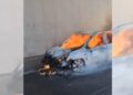 Makina “Ford” shkrumbohet nga flakët në tunelin Elbasan-Tiranë!