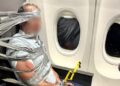 Terror në ajër! Ndodh edhe kjo, pasagjeri lidhet me ngjitës dhe zinxhirë në avion, zbulohet shkaku!