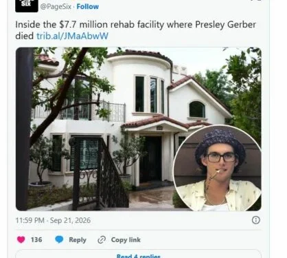 Vdekja e Presley Gerber, djalit të Cindy Crawford: Çfarë ofronte qendra e rehabilitimit 7.7 milionë dollarë ku ai qëndronte
